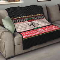 Hiking Christmas Quilt with Mountains Trees and Winter Holiday Pattern - Wonder Print Shop