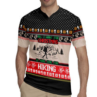 Hiking Christmas Rugby Jersey with Mountains Trees and Winter Holiday Pattern - Wonder Print Shop