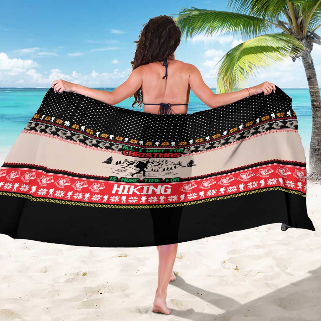 Hiking Christmas Sarong with Mountains Trees and Winter Holiday Pattern - undefined