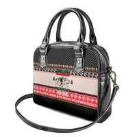 Hiking Christmas Shoulder Handbag with Mountains Trees and Winter Holiday Pattern - Wonder Print Shop
