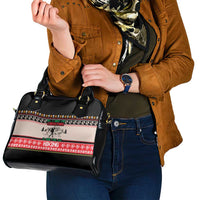 Hiking Christmas Shoulder Handbag with Mountains Trees and Winter Holiday Pattern - Wonder Print Shop