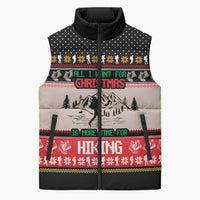 Hiking Christmas Sleeveless Puffer Jacket with Mountains Trees and Winter Holiday Pattern - Wonder Print Shop