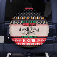 Hiking Christmas Spare Tire Cover with Mountains Trees and Winter Holiday Pattern - Wonder Print Shop