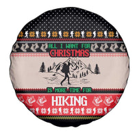 Hiking Christmas Spare Tire Cover with Mountains Trees and Winter Holiday Pattern - Wonder Print Shop