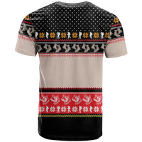 Hiking Christmas T Shirt with Mountains Trees and Winter Holiday Pattern - Wonder Print Shop