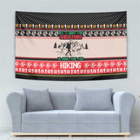 Hiking Christmas Tapestry with Mountains Trees and Winter Holiday Pattern - Wonder Print Shop