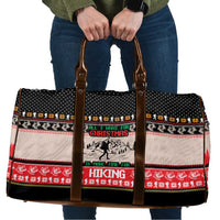 Hiking Christmas Travel Bag with Mountains Trees and Winter Holiday Pattern - Wonder Print Shop
