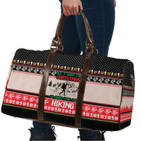Hiking Christmas Travel Bag with Mountains Trees and Winter Holiday Pattern - Wonder Print Shop
