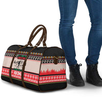 Hiking Christmas Travel Bag with Mountains Trees and Winter Holiday Pattern - Wonder Print Shop