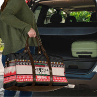 Hiking Christmas Travel Bag with Mountains Trees and Winter Holiday Pattern - Wonder Print Shop