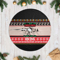 Hiking Christmas Tree Skirt with Mountains Trees and Winter Holiday Pattern - Wonder Print Shop