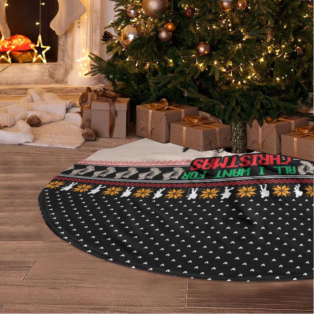 Hiking Christmas Tree Skirt with Mountains Trees and Winter Holiday Pattern - Wonder Print Shop