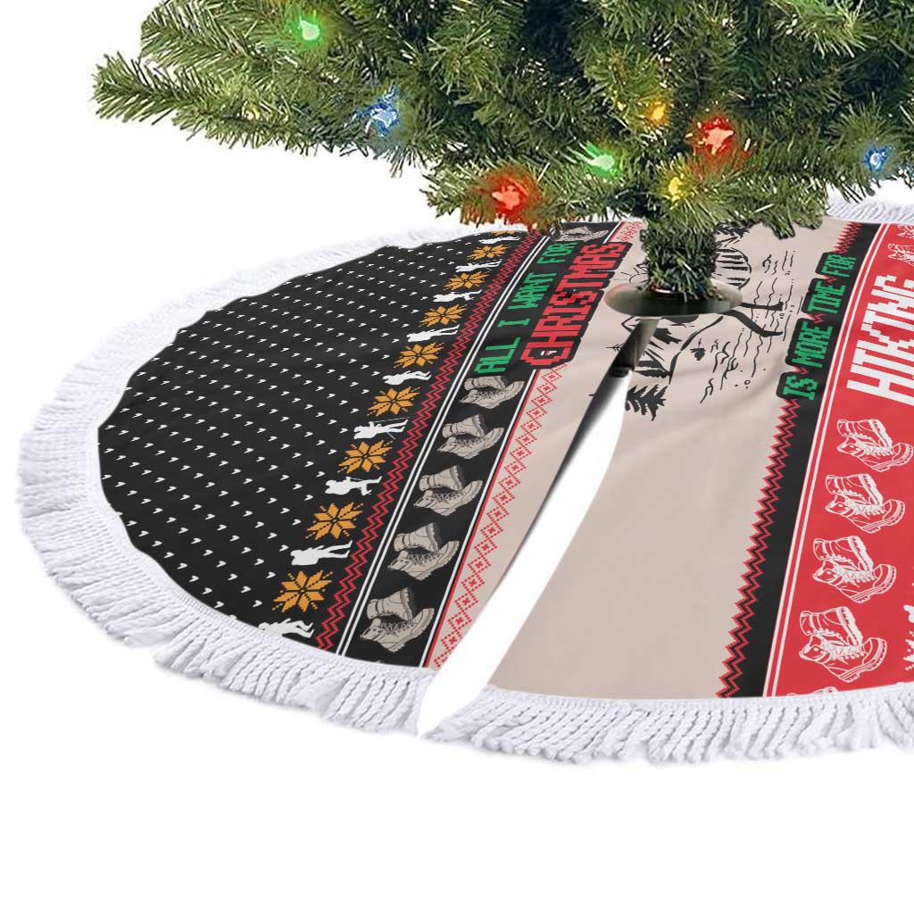 Hiking Christmas Tree Skirt with Mountains Trees and Winter Holiday Pattern - Wonder Print Shop