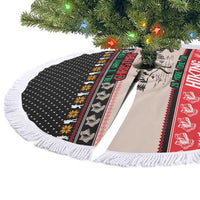 Hiking Christmas Tree Skirt with Mountains Trees and Winter Holiday Pattern - Wonder Print Shop