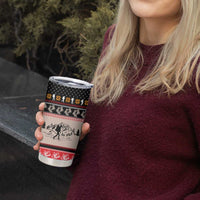 Hiking Christmas Tumbler Cup with Mountains Trees and Winter Holiday Pattern - Wonder Print Shop