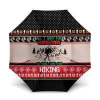 Hiking Christmas Umbrella with Mountains Trees and Winter Holiday Pattern - Wonder Print Shop