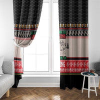 Hiking Christmas Window Curtain with Mountains Trees and Winter Holiday Pattern - Wonder Print Shop