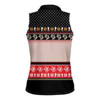 Hiking Christmas Women Sleeveless Polo Shirt with Mountains Trees and Winter Holiday Pattern - Wonder Print Shop