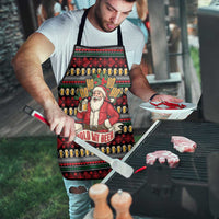 Santa Hold My Beer Christmas Apron with Beer Mugs and Holiday Pattern - Wonder Print Shop