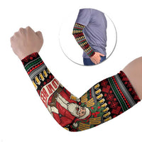 Santa Hold My Beer Christmas Arm Sleeves with Beer Mugs and Holiday Pattern - Wonder Print Shop