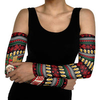 Santa Hold My Beer Christmas Arm Sleeves with Beer Mugs and Holiday Pattern - Wonder Print Shop