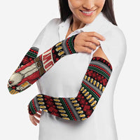 Santa Hold My Beer Christmas Arm Sleeves with Beer Mugs and Holiday Pattern - Wonder Print Shop