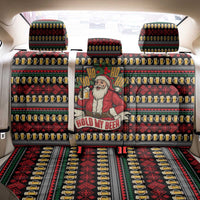 Santa Hold My Beer Christmas Back Car Seat Cover with Beer Mugs and Holiday Pattern - Wonder Print Shop