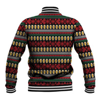 Santa Hold My Beer Christmas Baseball Jacket with Beer Mugs and Holiday Pattern - Wonder Print Shop