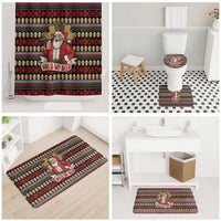 Santa Hold My Beer Christmas Bathroom Set with Beer Mugs and Holiday Pattern - Wonder Print Shop