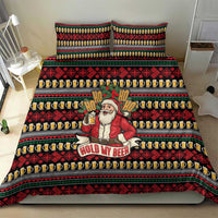Santa Hold My Beer Christmas Bedding Set with Beer Mugs and Holiday Pattern - Wonder Print Shop