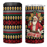 Santa Hold My Beer Christmas 4 in 1 Can Cooler Tumbler with Beer Mugs and Holiday Pattern - Wonder Print Shop