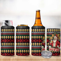 Santa Hold My Beer Christmas 4 in 1 Can Cooler Tumbler with Beer Mugs and Holiday Pattern - Wonder Print Shop