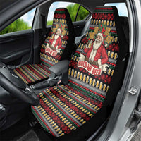 Santa Hold My Beer Christmas Car Seat Cover with Beer Mugs and Holiday Pattern - Wonder Print Shop