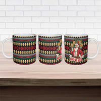Santa Hold My Beer Christmas Ceramic Mug with Beer Mugs and Holiday Pattern - Wonder Print Shop