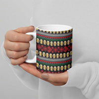 Santa Hold My Beer Christmas Ceramic Mug with Beer Mugs and Holiday Pattern - Wonder Print Shop