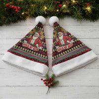 Santa Hold My Beer Christmas Santa Hat with Beer Mugs and Holiday Pattern - Wonder Print Shop