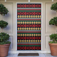 Santa Hold My Beer Christmas Door Cover with Beer Mugs and Holiday Pattern - Wonder Print Shop