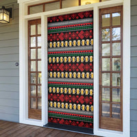 Santa Hold My Beer Christmas Door Cover with Beer Mugs and Holiday Pattern - Wonder Print Shop