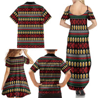 Santa Hold My Beer Christmas Family Matching Summer Maxi Dress and Hawaiian Shirt with Beer Mugs and Holiday Pattern - Wonder Print Shop