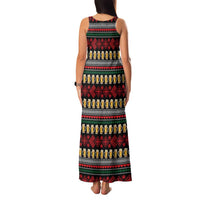 Santa Hold My Beer Christmas Family Matching Tank Maxi Dress and Hawaiian Shirt with Beer Mugs and Holiday Pattern - Wonder Print Shop