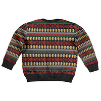 Santa Hold My Beer Christmas Kid Ugly Christmas Sweater with Beer Mugs and Holiday Pattern - Wonder Print Shop