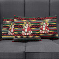 Santa Hold My Beer Christmas Pillow Cover with Beer Mugs and Holiday Pattern - Wonder Print Shop