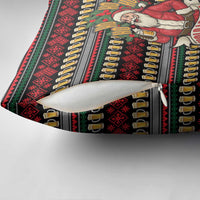 Santa Hold My Beer Christmas Pillow Cover with Beer Mugs and Holiday Pattern - Wonder Print Shop