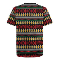 Santa Hold My Beer Christmas Rugby Jersey with Beer Mugs and Holiday Pattern - Wonder Print Shop