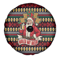 Santa Hold My Beer Christmas Spare Tire Cover with Beer Mugs and Holiday Pattern - Wonder Print Shop