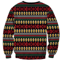 Santa Hold My Beer Christmas Sweatshirt with Beer Mugs and Holiday Pattern - Wonder Print Shop