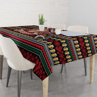 Santa Hold My Beer Christmas Tablecloth with Beer Mugs and Holiday Pattern - Wonder Print Shop