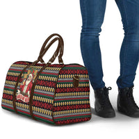 Santa Hold My Beer Christmas Travel Bag with Beer Mugs and Holiday Pattern - Wonder Print Shop