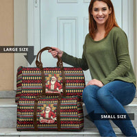 Santa Hold My Beer Christmas Travel Bag with Beer Mugs and Holiday Pattern - Wonder Print Shop
