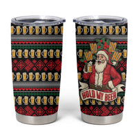 Santa Hold My Beer Christmas Tumbler Cup with Beer Mugs and Holiday Pattern - Wonder Print Shop